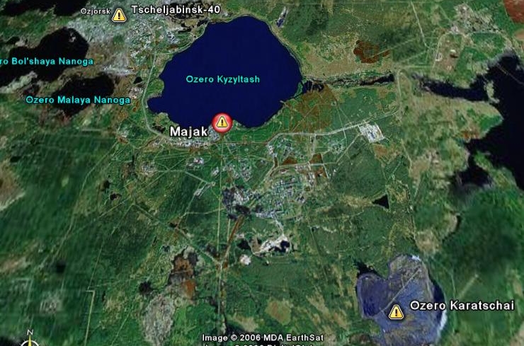 Majak térképe